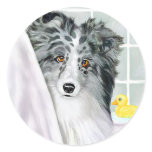 Bi Blue Sheltie Bath Stickers