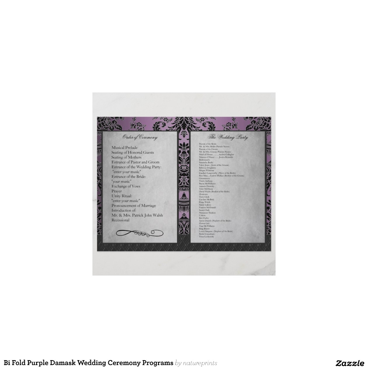 bi fold wedding programs