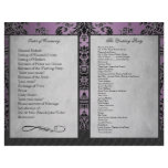Bi Fold Purple Damask Wedding Ceremony Programs Custom Flyer