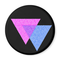 Bi Knot Symbol Round Black Magnet