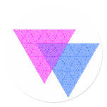 Bi Knot Symbol Round White Sticker