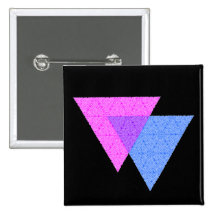 Bi Knot Symbol Square Black Button