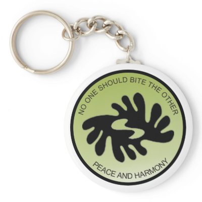 BI NKA BI PEACE AND HARMONY Keychain by burntright