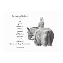BIBLE MINI CARD: Horse: FRUIT OF SPIRIT: Drawing Business Cards