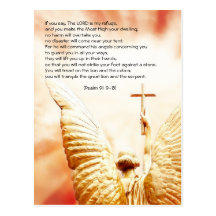 Bible passage, angel of the Lord, psalm 91 Postcard