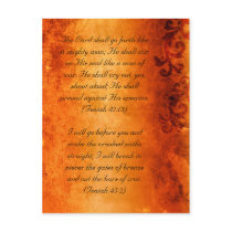 Bible passage, brown grunge florals postcards