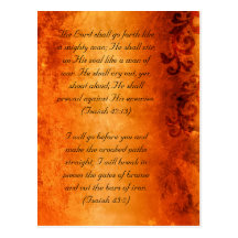 Bible passage, brown grunge florals postcards