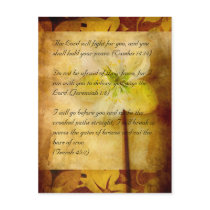 Bible passage, brown grunge & hellebora postcard