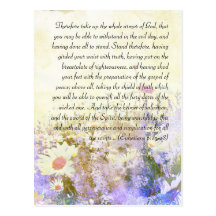 Bible passage, grunge daisy postcard