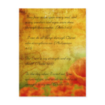 Bible passage, grunge flowers postcard
