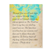 Bible passage, grunge flowers postcard
