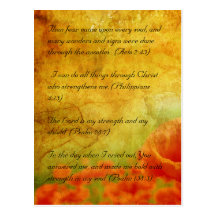 Bible passage, grunge flowers postcard