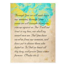 Bible passage, grunge flowers postcard