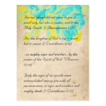 Bible passage, grunge flowers postcard 2