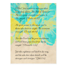Bible passage, grunge flowers postcard 2