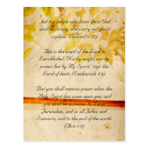 Bible passage, grunge flowers postcards