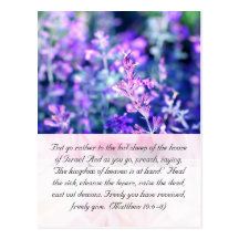 Bible passage, lavender post cards