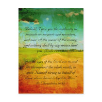 Bible passage, rural road and fields grunge postcards