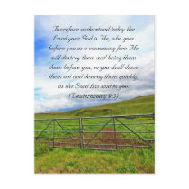 Bible passage, Scottish fields Post Card