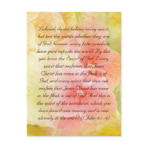 Bible passage, test the spirits post cards