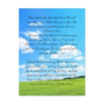 Bible passage, the fields and blue sky post card