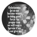 BIBLE SCRIPTURE GALATIANS 6:9 stickers