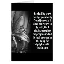 BIBLE SCRIPTURE ISAIAH 55:11 GREETING CARDS