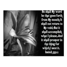 BIBLE SCRIPTURE ISAIAH 55:11 POST CARDS