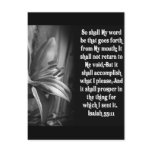BIBLE SCRIPTURE ISAIAH 55:11 POST CARDS