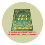 Bible Sex Violence Warning stickers