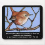 BIBLE VERSE, ANXIETY.  WREN, BIRD ARTWORK MOUSE PAD