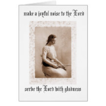 Bible Verse Greeting Card  Girl w Violin