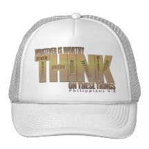 Bible Verse: Philippians 4:8 Trucker Hats