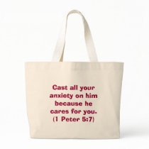 Bible Verse Series - Cast all your anxiety on him  Canvas Bags