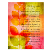 Bible verses, grunge leaf design post cards