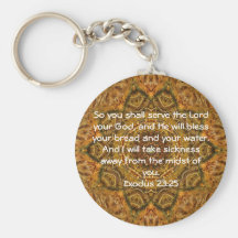 Bible Verses Healing Scripture Quote Exodus 23:25 Keychain