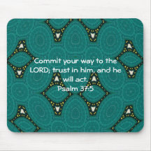 Bible Verses Motivational Scriptures Psalm 37:5 Mouse Pad