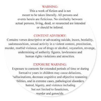 Bible Warning Label by devilshighlighter