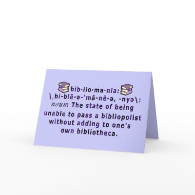 Bibliomania Greeting Card by Jaenne