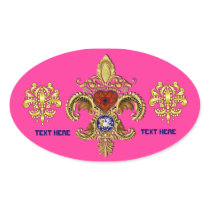 Bicentennial Mardi Gras Over 50 Colours Oval Stickers