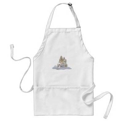 Bichon  & American Eskimo Snow play Apron by friskybiz