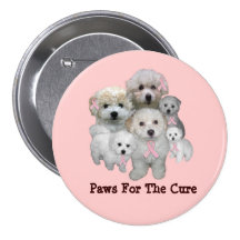 Bichon Breast Cancer Button