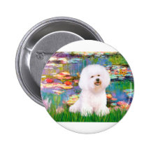 Bichon Frise 1 - Lilies 2 Pinback Buttons