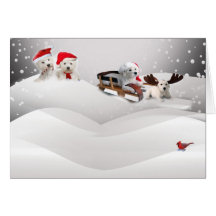 Bichon Frise A Merry Christmas Greeting Card