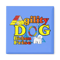 Bichon Frise Agility Gifts Fridge Magnets