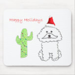 Bichon Frise Cactus Christmas Mousepad