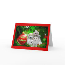 Bichon Frise Christmas Card Happy Holidays