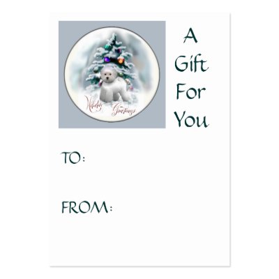 Bichon Frise Christmas Gifts Business Cards by DogsByDezign