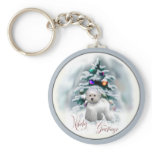 Bichon Frise Christmas Gifts Keychains