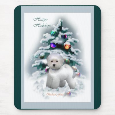 Bichon Frise Christmas Gifts Mousepads by DogsByDezign